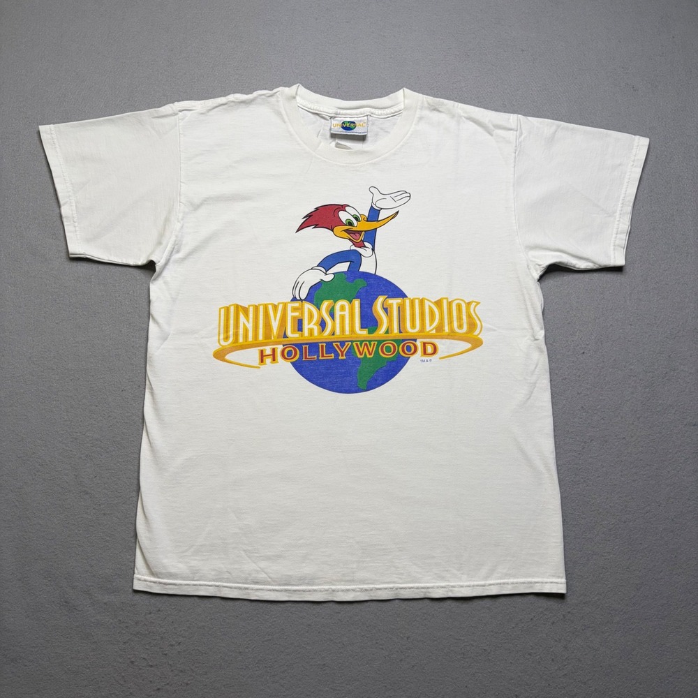 Universal Studios T-Shirt Mens L Woody Woodpecker Hollywood Vintage Graphic